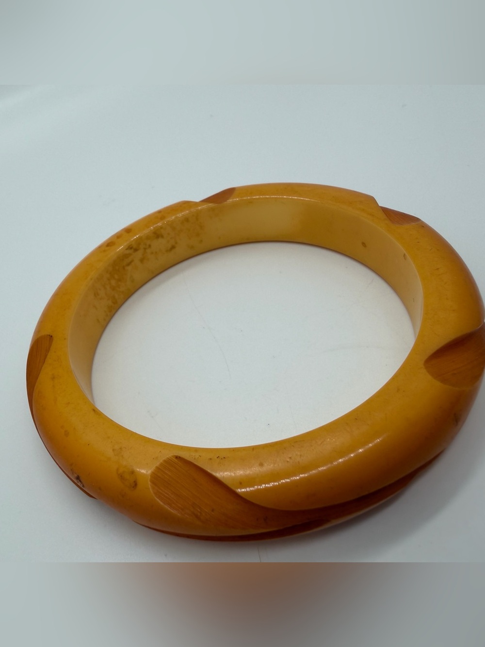 Vintage carved Bakelite bangle